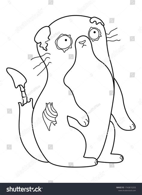 zombie cat coloring page kids stock illustration  shutterstock
