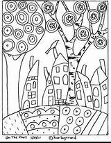 Hundertwasser Malvorlagen Boompje Huisje Beestje Ausmalen Tekening Grundschule Redwork Disegni Colorare Sketch Naive Broder Kostenlos Abstrakte Malvorlage Kunstunterricht Rysowania Wzory sketch template