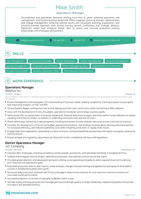 operations manager resume examples guide