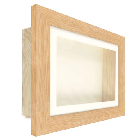 oak effect shadow box deep display frame choose size  depth