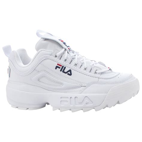 fila leather disruptor ii training shoes  white  men lyst