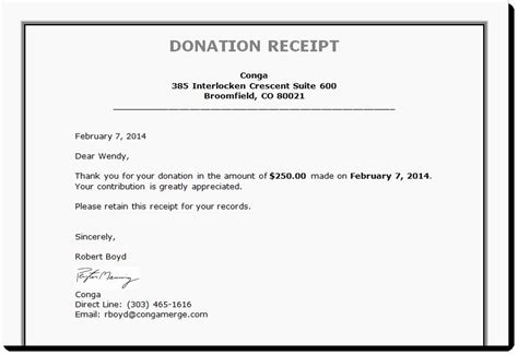 fantastic donation receipt letter template  word document superb