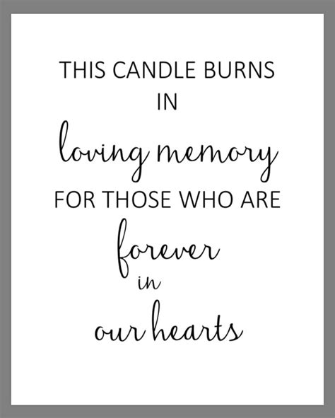 printable   candle burns  loving memory memorial sign etsy