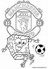 Manchester United Coloring Pages Spongebob Soccer Colouring Logo Printable Color Football Print Madrid Maatjes Real Playing Fc Kids Munich Book sketch template