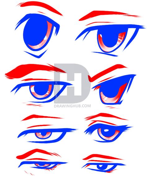 How To Draw Anime Male Eyes Step By Step Drawing Guide