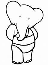 Coloring Swimsuit Babar Pages Elephant Bikini Bathing Suit Getcolorings Diaper Isabelle Popular sketch template