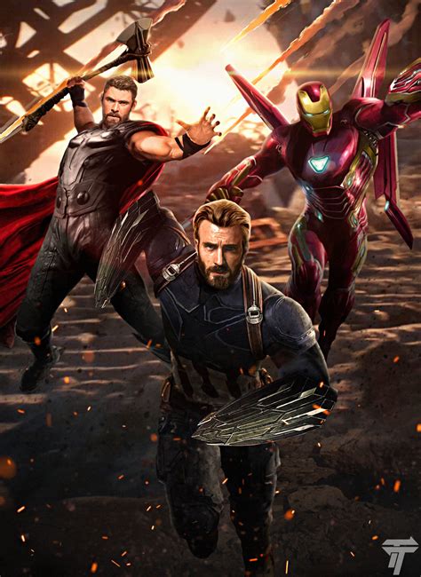 Avengers Infinity War Captain America Ironman Thor By