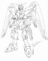 Gundam Freedom sketch template