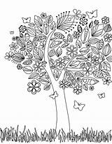 Coloring Abstract Pages Trees sketch template