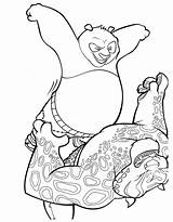 Panda Fu Kung Coloring Pages Kids Color Print sketch template
