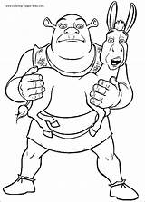 Shrek Coloring Pages Cartoon Color Kids Character Book Sheets Printable Print Characters Do sketch template