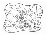 Easter Coloring Pages Bunny Basket Holding Waving Activity Pdf Getdrawings sketch template