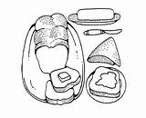 Coloring Kids Pages Butter Bread Food Drawings Cute Coloringhome sketch template