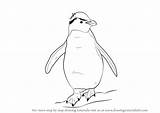 Penguin Rockhopper Drawing Draw Tutorials Step Drawingtutorials101 Animals Antarctic sketch template