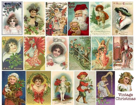 vintage printable christmas collage christmas collage