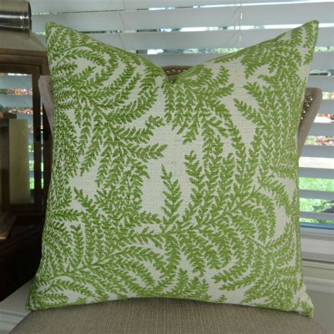 thomas collection green white fern luxury throw pillow