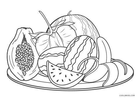 printable fruit coloring pages  kids coolbkids