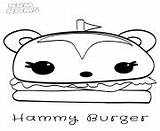 Coloring Pages Burger Noms Num Hammy sketch template