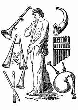 Strumenti Instrumentos Antichi Antiguos Instrumente Instrumenten Musicali Alte Kleurplaat Oude Malvorlage Celti Stampare Aulos Cornamusa Banda Buccina sketch template