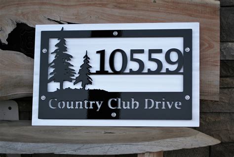 woodland   address sign rustic address sign metal address sign address yard stake