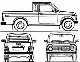 Lada Niva 4x4 Blueprints Lwb sketch template