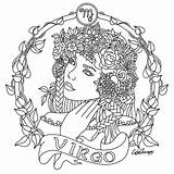 Coloring Virgo Pages Zodiac Libra Signs Printable Adult Sagittarius Colouring Color Sheets Signo Beauty Book Tattoo Getcolorings Women Colors Fairy sketch template