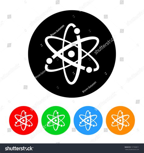 atomic symbol icon  color variations raster version stock photo  shutterstock