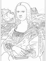 Coloring Mona Lisa Print sketch template