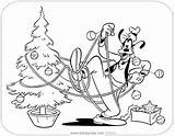 Coloring Christmas Disney Pages Goofy Disneyclips Pdf Decorating Tree sketch template