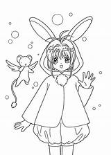 Sakura Coloring Pages Anime Card Cardcaptor Captors Printable Drawing Color Kids Bestcoloringpagesforkids Ears Print Cute Sailor Moon Bunny Getdrawings Girls sketch template