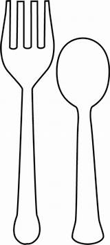 Spoon Fork Clipart Clip Cliparts Outline Clipground Clipartbest Library sketch template