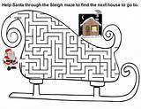 Christmas Maze Mazes Kids Children Coloring Pages Easy Bestcoloringpagesforkids Santas Sleigh Activities Holiday sketch template