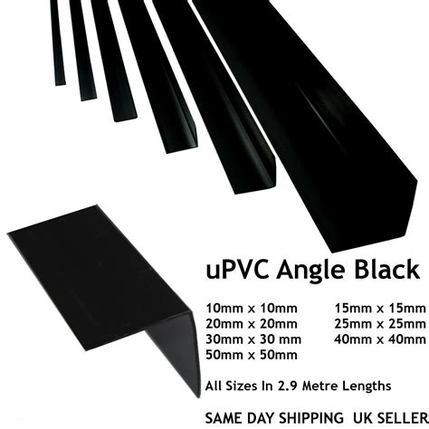 Black Plastic Pvc Corner 90 Degree Angle Trim 2 9 Meters Various Sizes