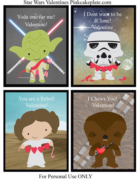 star wars valentine printable pink cake plate