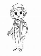 Stranger Things Coloring Dustin Pages Printable Billy Demogorgon Kids sketch template
