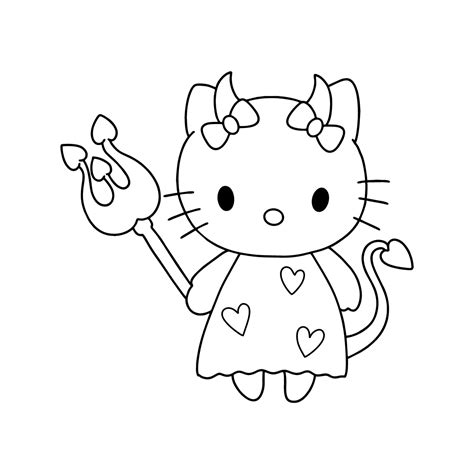 dibujo de  kitty devil  colorear imprime  en linea