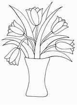 Vase Coloring Drawing Flowers Printable Flower Pages Kids Colouring Clipart Template Roses Bouquet Tulips Alamo Caterpillar Comments Decor Coloringhome Adult sketch template