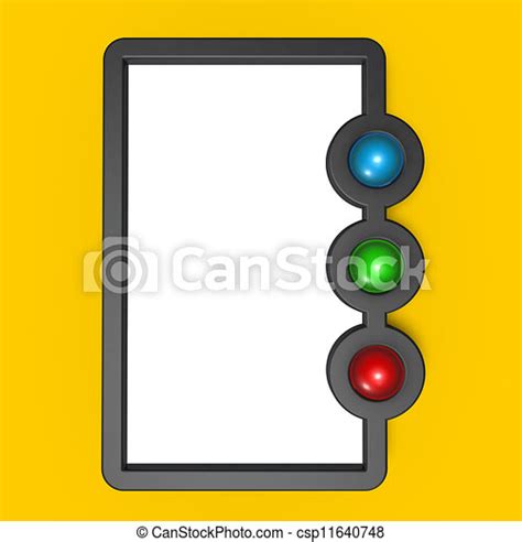 Frame And Rgb Buttons Frame With Rgb Buttons On Yellow Background 3d