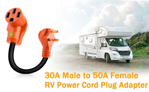 mictuning  male   female rv power cord plug adapter   heavy duty electrical power