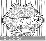 Coloring Whimsical Printable Cat sketch template
