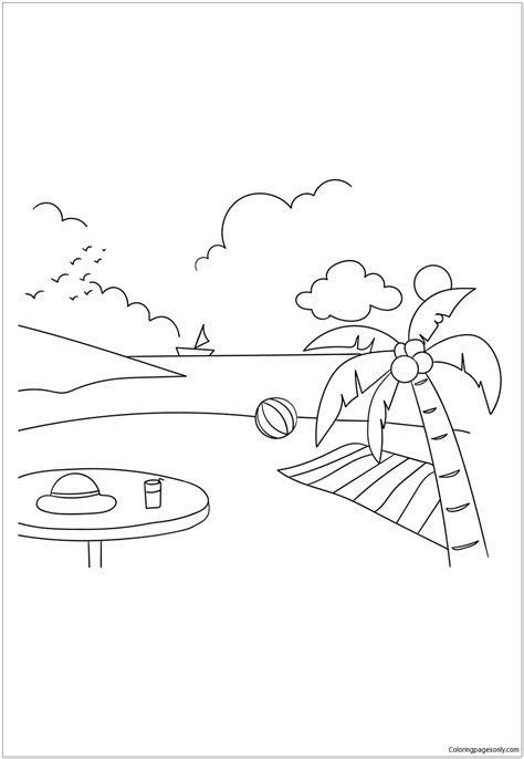 summer beach party coloring page  coloring pages