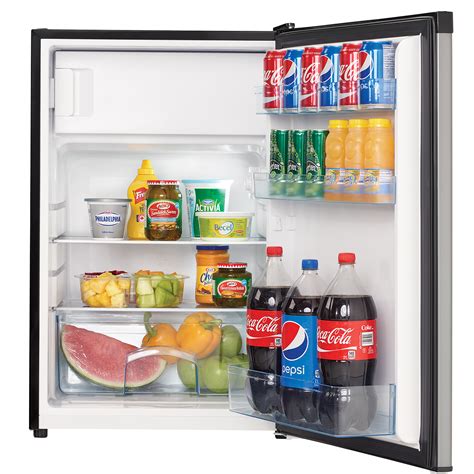 Danby 4 5 Cubic Feet Compact Refrigerator W True Freezer Steel Open