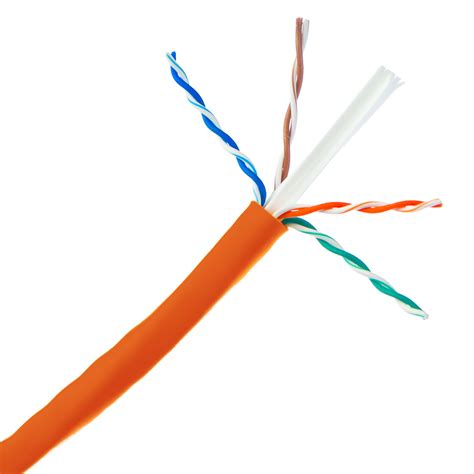 cat network cable cm solid copper orange ft