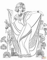 Coloring Egyptian Dress Woman Pages Traditional Egypt Ancient Drawing Printable Supercoloring Dot sketch template