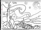 Starry Night Coloring Getcolorings sketch template