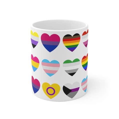 Pride Hearts Mug Tasse De Fierté Lgbtq Mug Rainbow Mug Etsy France