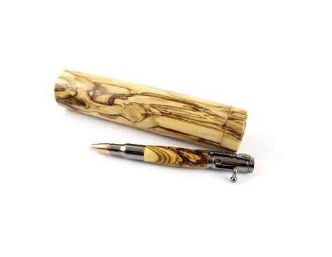 handcrafted bethlehem olive wood  box  bolt action pens pe