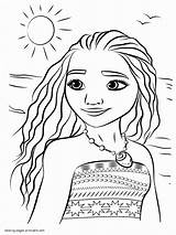 Moana Coloring Pages Printable Disney Print Princess Portrait Sheets Kids Girls Cute Pua Book Colors Cartoon Painting Look Other Visit sketch template