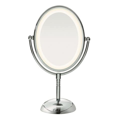 shop conair chrome magnifying countertop vanity mirror  light  lowescom