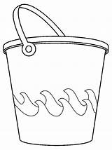 Bucket Coloring Pages Spade Water Waves Sea Template Color Comments sketch template